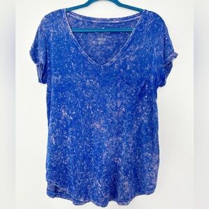 🐝 3/$20 American Eagle Heathered Blue Pink Soft Sexy Short Sleeve size Medium